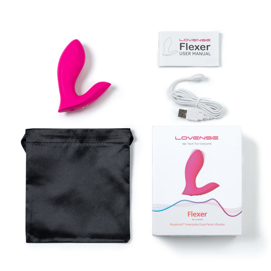 Lovense - Flexer Insertable Dual Panty Vibrator Magenta