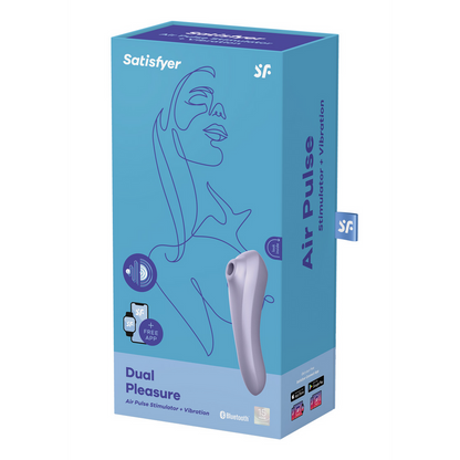 Dual Pleasure - Air Pulse Vibrator - Mauve Rot - 3